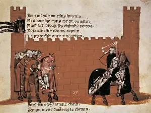 Chanson: The cavalry leaving the castle. Illustration