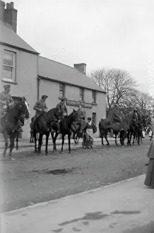 Harrow: Cavalry parade outside pub, Haverfordwest, South Wales