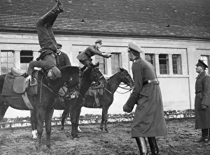 Balancing: Cavalry of the Wehrmacht during an exercise in the 30s