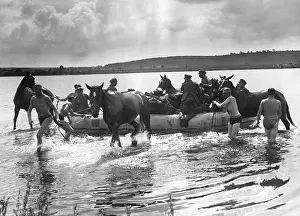 Inflatable: Cavalry of the Wehrmacht during an exercise on the Oder