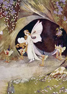Outhwaite: The Cave ' Fairy Queen with elves