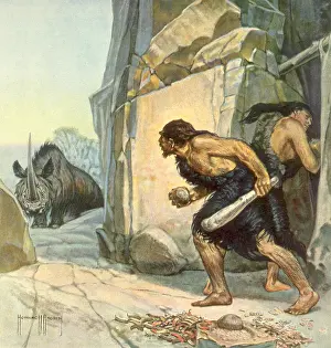 Startled: Cave Man and Woman
