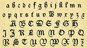Typography: Caxton alphabet, upper and lower case A-Z