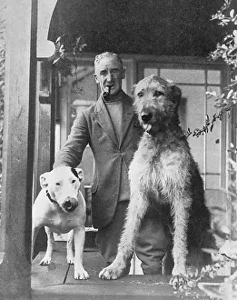 Wolfhound: Cecil Aldin with two dogs