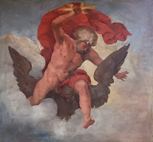 Assiettes: Ceiling fresco of Jupiter throwing a lightning