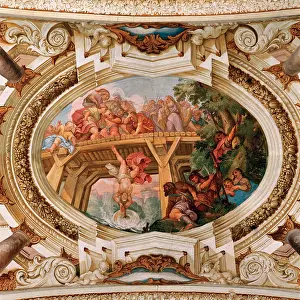 Lintel: Detail of the ceiling frescos