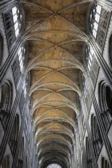 Clerestory: Ceiling, Nave, Rouen cathedral, Normandy, France