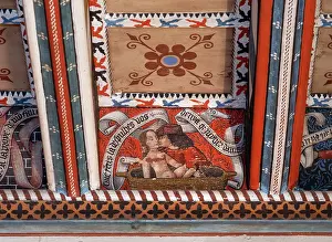 Abbaye: Ceiling painting, Abbaye de Saint-Hilaire, Aude, France