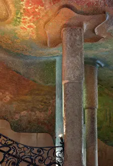 Mila: Ceiling paintings, La Pedrera, Barcelona, Catalonia, Spain