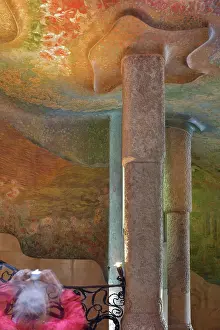Mila: Ceiling paintings, La Pedrera, Barcelona, Catalonia, Spain