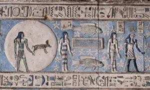 Pronaos: Ceiling Relief - Pronaos, Temple of Hathor, Dendera Complex
