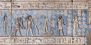 Pronaos: Ceiling Relief - Pronaos, Temple of Hathor, Dendera Complex
