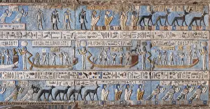 Jackal: Ceiling Relief - Pronaos, Temple of Hathor, Dendera Complex