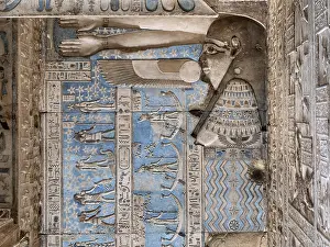 Pronaos: Ceiling Relief - Pronaos, Temple of Hathor, Dendera Complex