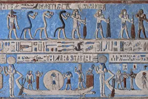 Pronaos: Ceiling Relief - Pronaos, Temple of Hathor, Dendera Complex