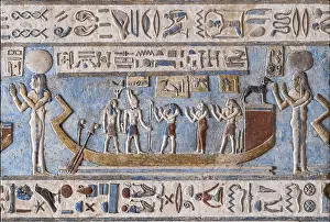 Pronaos: Ceiling Relief - Pronaos, Temple of Hathor, Dendera Complex