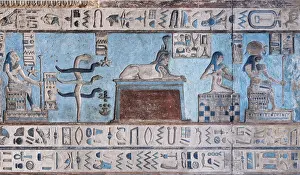 Edfu: Ceiling Relief - Pronaos, Temple of Hathor, Dendera Complex