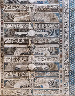 Pronaos: Ceiling Relief - Pronaos, Temple of Hathor, Dendera Complex