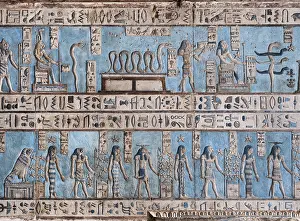 Pronaos: Ceiling Relief - Pronaos, Temple of Hathor, Dendera Complex