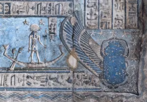 Scarab: Ceiling Relief - Pronaos, Temple of Hathor, Dendera Complex