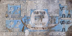 Jackal: Ceiling Relief - Pronaos, Temple of Hathor, Dendera Complex