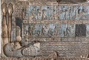 Pronaos: Ceiling Relief - Pronaos, Temple of Hathor, Dendera Complex