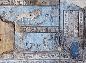 Scarab: Ceiling Relief - Pronaos, Temple of Hathor, Dendera Complex
