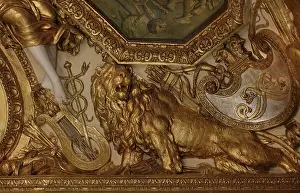 Caduceus: Ceiling stucco, King's Bedchamber, Chateau de