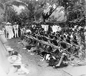 Samoa: Celebration of the Kaiser's birthday on the colony of Samoa
