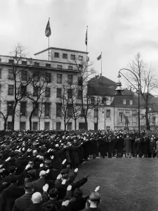 Saarland: celebration of the Saar in front of the Reich Chancellery