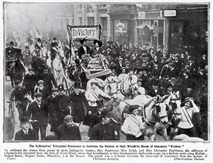 Celebrations of Suffragettes Release from Prison 1908
