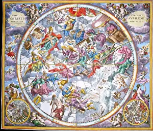 Cellarius: Celestial Star Map of Christian Constellations
