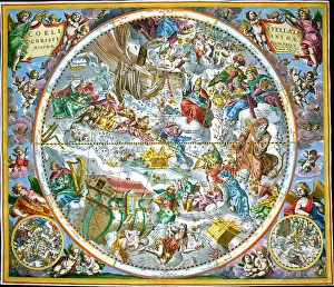 Cellarius: Celestial Star Map of Christian Constellations