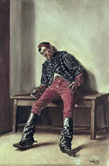 Jails: In the cell. Costumbrism. Painting