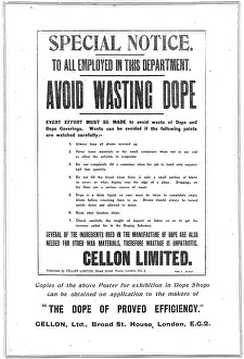Wasting: Cellon Notice To All Employed: Avoid Wasting Dope