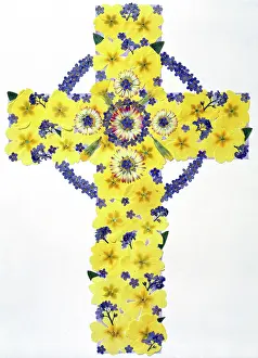 Mclaughlin: Celtic Cross ? from pressed flowers