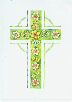 Jonquil: Celtic Easter Floral Cross ? with Narcissus