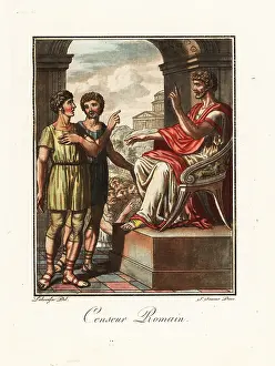 L. Labrousse: Censor conducting a census at the Villa Publica