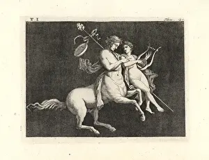 Ercolano: Centaur carrying a youth and teaching him to play the lyre