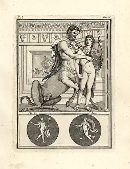 Centaurus: The centaur Chiron teaching Achilles to play