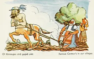 Ploughed: A Centaur pulling a plough