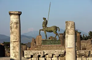 Mitoraj: Centaur statue by Mitoraj, Forum, Pompeii, Campania, Italy