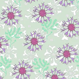 Repeating: Centaurea montana repeating pattern