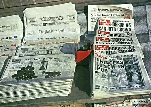 Piled: Central London newsstand
