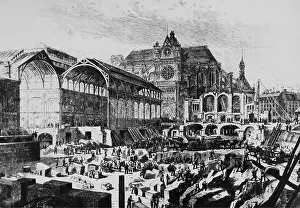 Eustache: Central market of Paris (Les Halles). In the background: