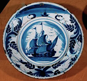 Dish: Ceramic dish. 18th century. Spain