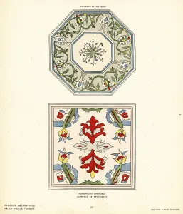 Bursa: Ceramic floor tiles decorated with flowers and