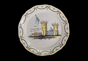 Mourner: Ceramic plate, Musee Joseph-Dechelette, Roanne, France