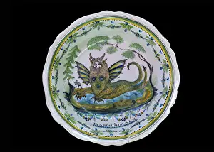 Darcheologie: Ceramic plate, Musee Joseph-Dechelette, Roanne, France