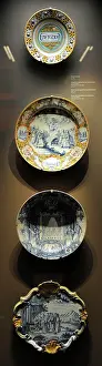 Catharijneconvent: Ceramic. Plates decorated with scenes religious, 17th-18th ce